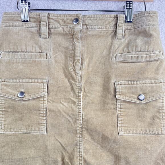 J Crew Skirt Womens 4 Tan Corduroy Utility Pockets Cargo Mini Casual Stretch - Picture 4 of 7